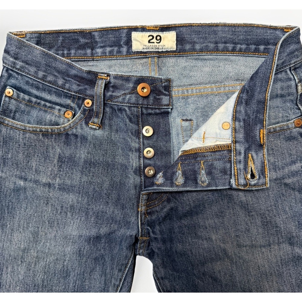 Tellason Stock Slim‎ Fit Medium Wash Denim Jeans 29x31 Made In USA